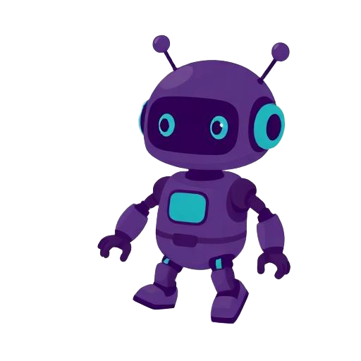 Lila robot mascot